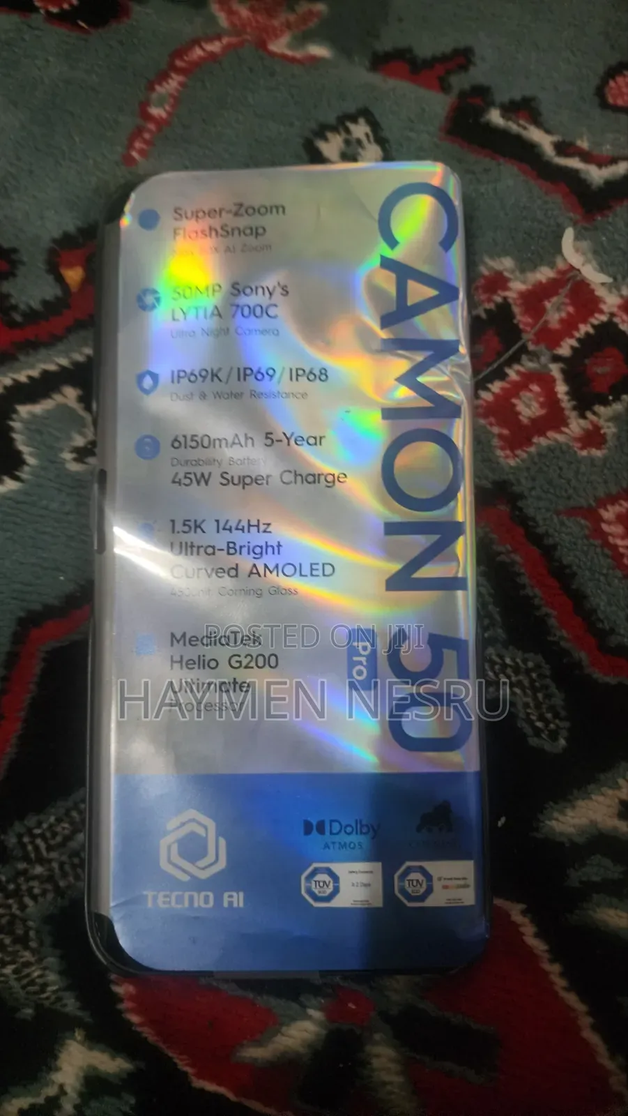 New Tecno Camon 50 Pro 256 GB Black