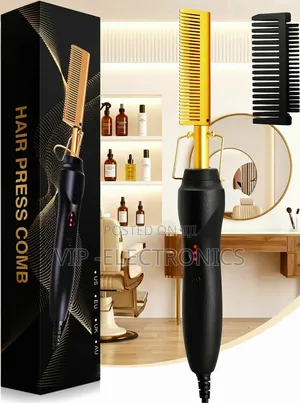 Professional Electric Hair Straightening Comb – High-Heat Ceramic