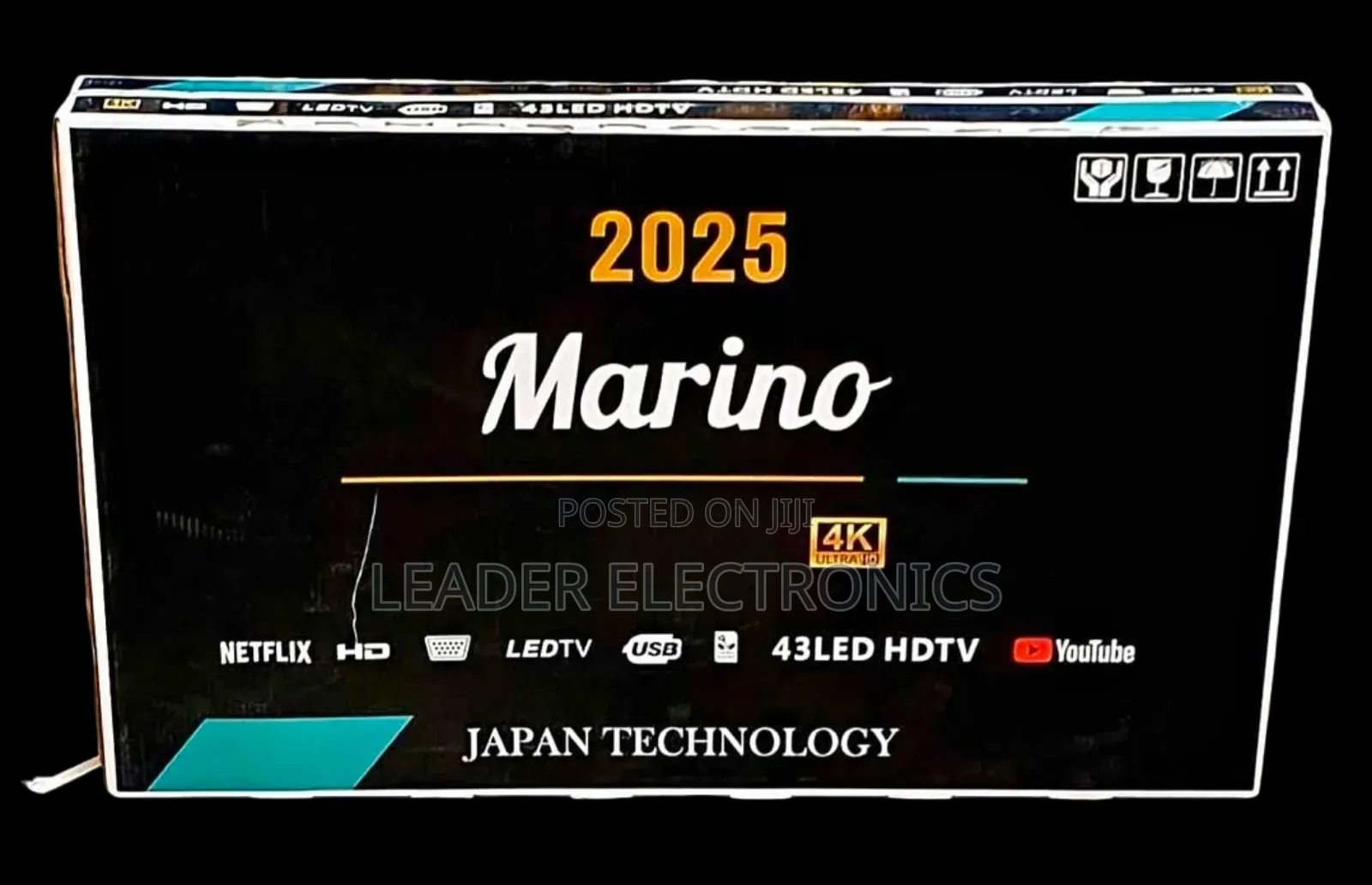 Marino Tv 43" Smart Android Tv Double Glass Tv Japan Technology