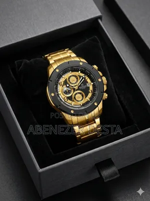 Naviforce Nf8056 Watch Features a Gold- Tone Stainless Steel