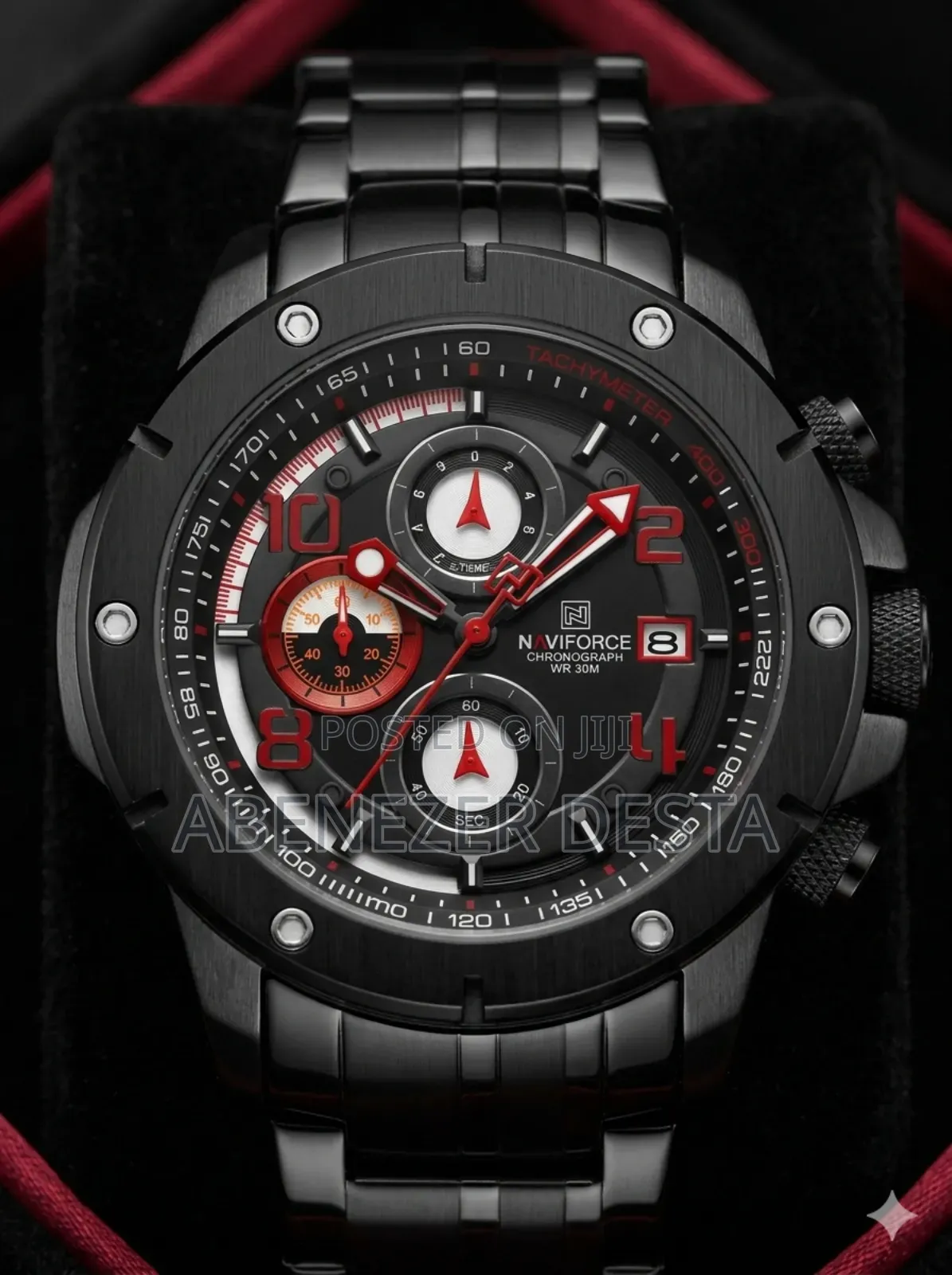 Watch Is a Naviforce Nf8056 Chronograph. Full Black