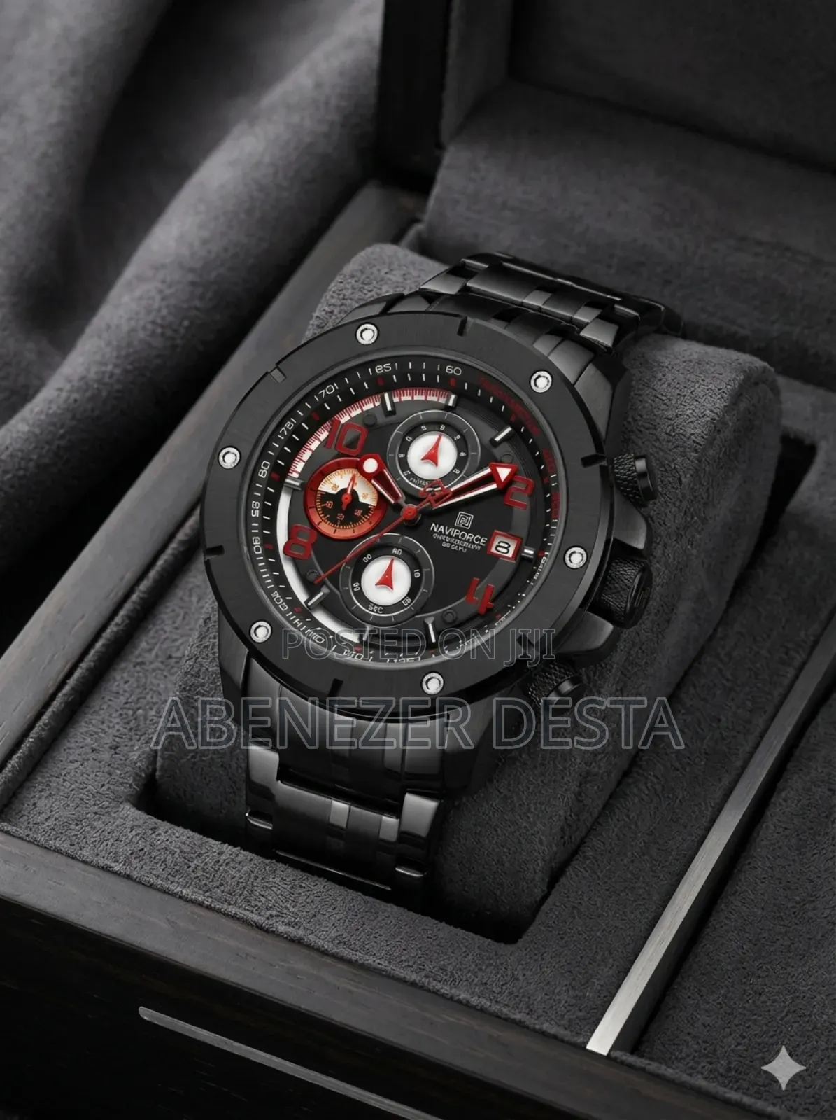 Watch Is a Naviforce Nf8056 Chronograph. Full Black