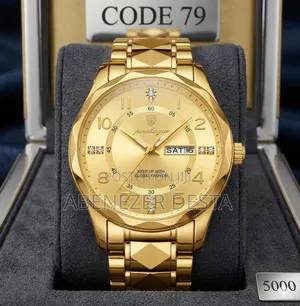 Gold-Tone Quartz Men's Wristwatch, Often Marketed Under Brands Like