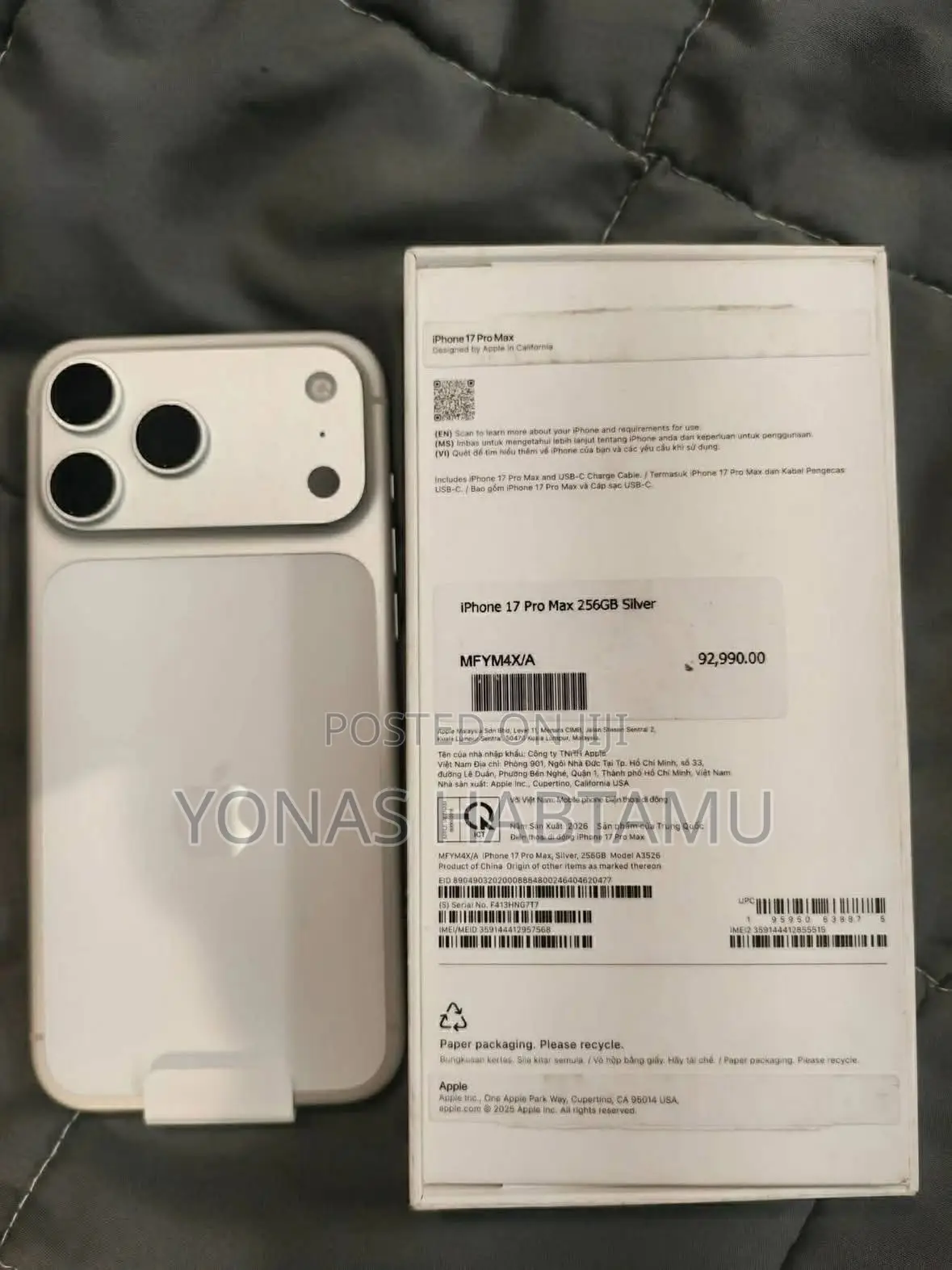New Apple iPhone 17 Pro Max 256 GB White