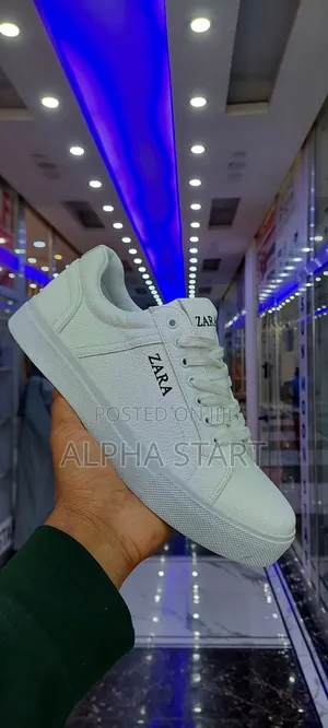 Zara Classic Volk High Master Quality Flat Lather Shoes White Color