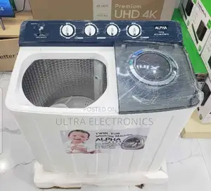 Alpha 15kg Semi-Automatic Twin Tub Washing Machine. It Features