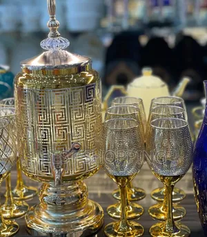 Luxurious Glassware Set 7 Pc With Jar የወይን ብርጭቆ ሴት Wine Glass Set