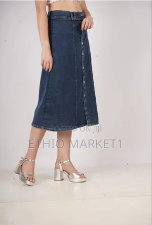 Stylish Blue Denim Midi Skirt New Arrival