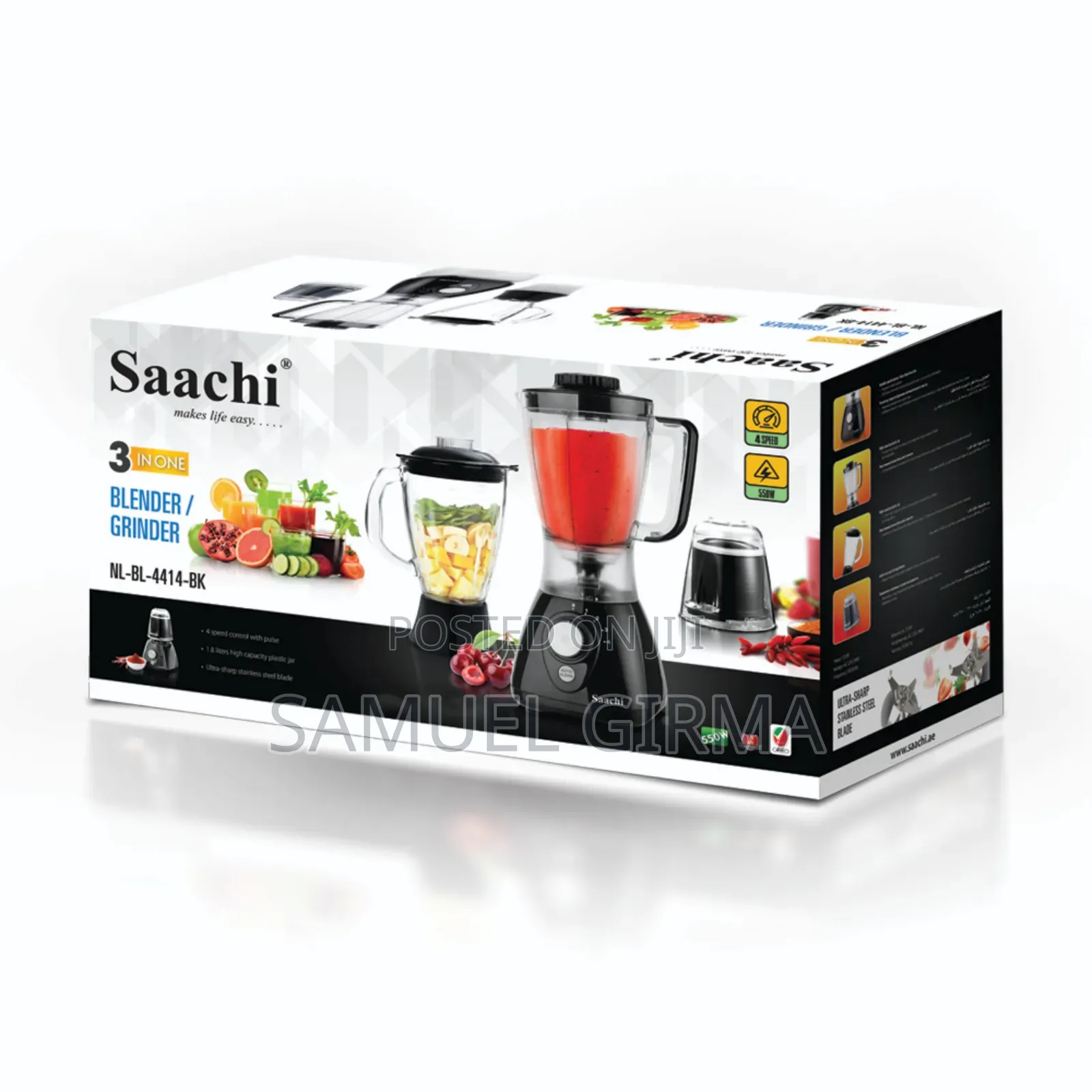 Saachi Blender With 1.6 Liters of Capacity.