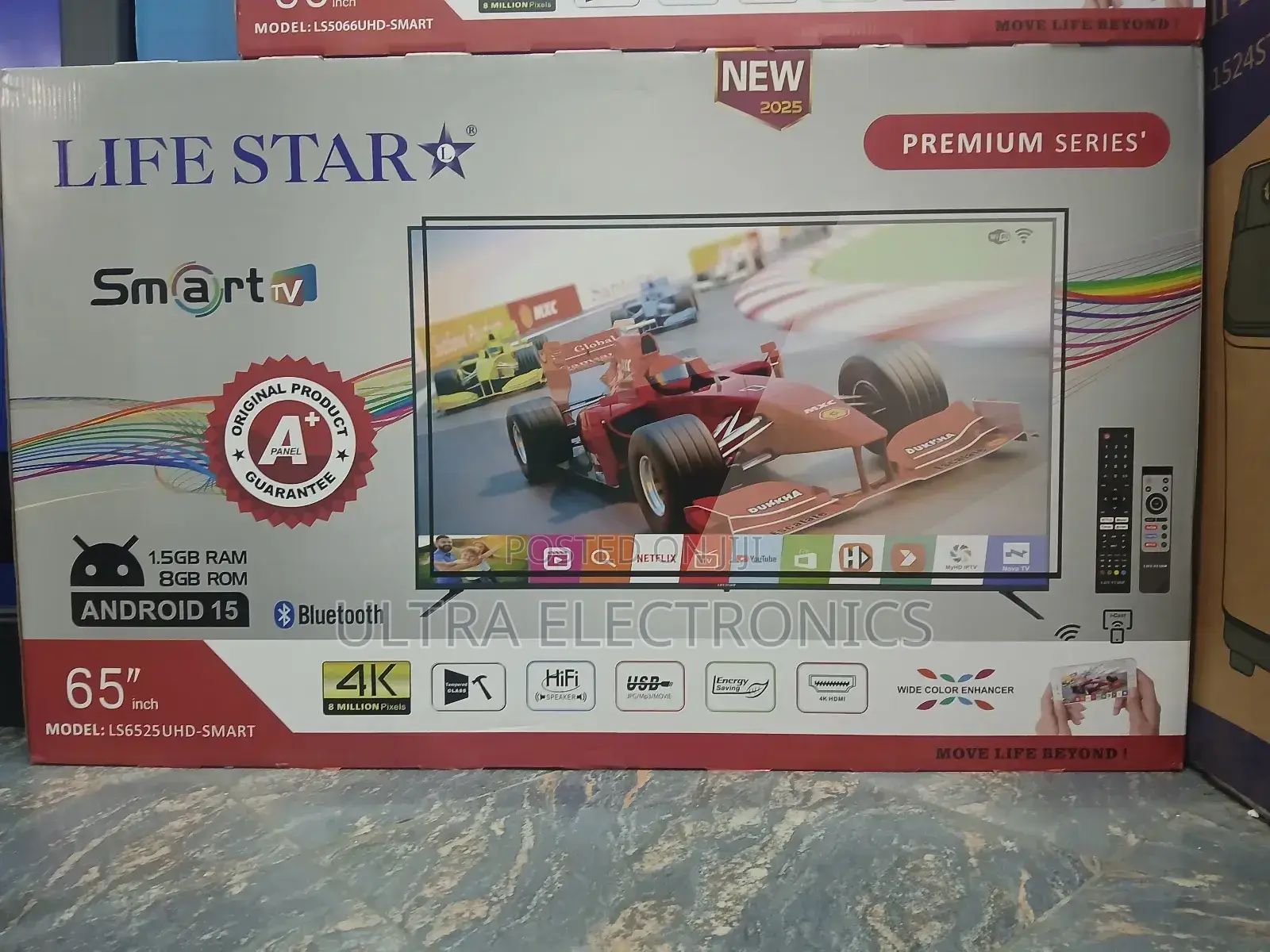 Life Star Smart Tv, Likely a 65-Inch Model Based on the Text.