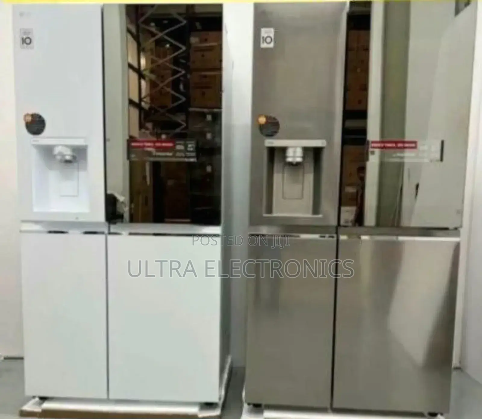 Lg Refrigerator In The Image Is A Side-by-side Model Featuring Insta