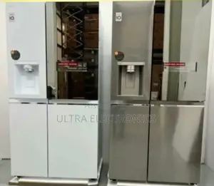 Lg Refrigerator In The Image Is A Side-by-side Model Featuring Insta