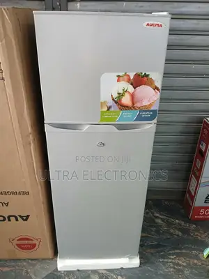 Aucma Brand Refrigerator, Specifically a Double-Door Model