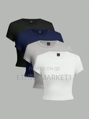 4pcs Casual Round Neck Women's T-Shirts