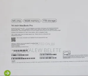 New Laptop Apple MacBook Pro 16GB Apple M5 SSD 1T