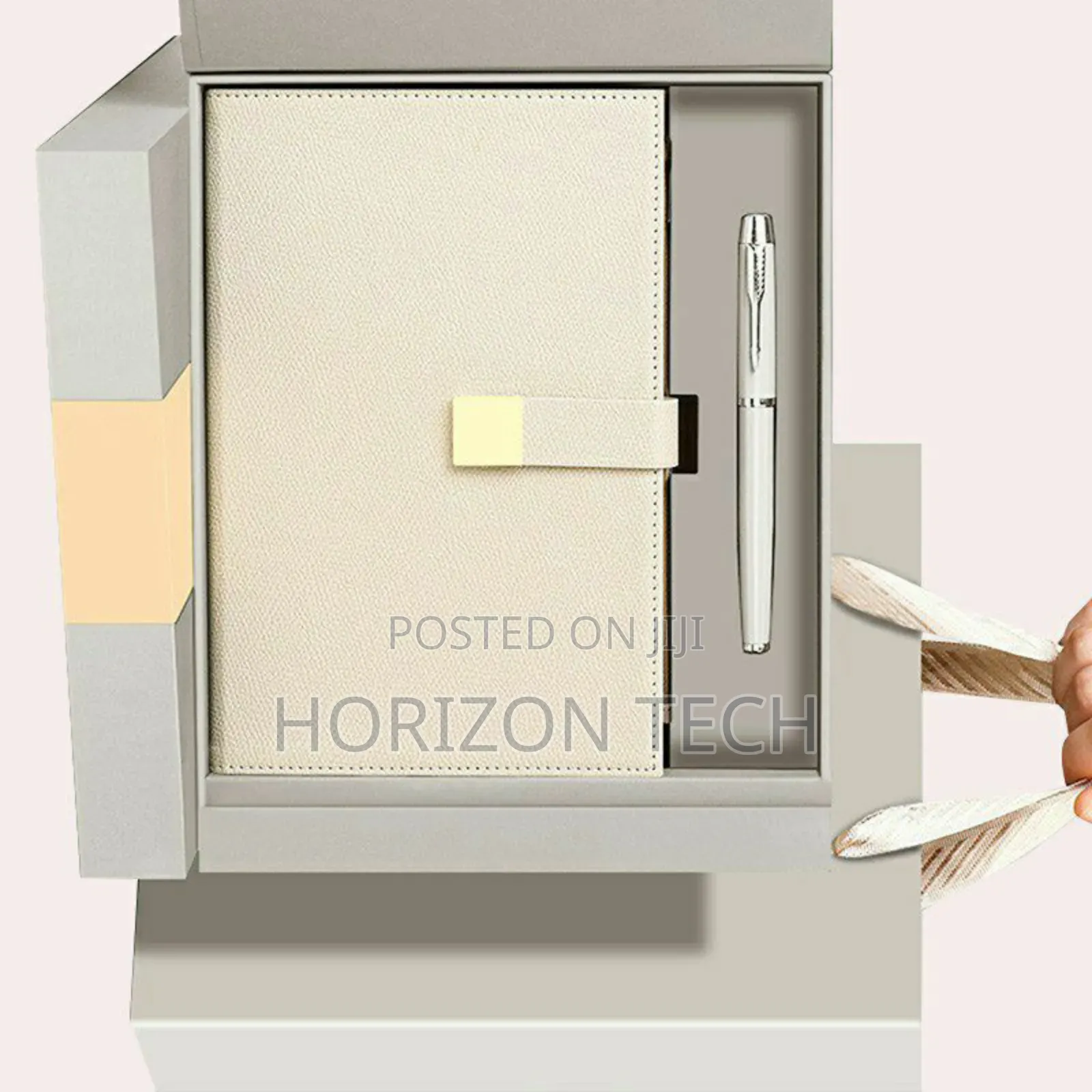 White Gift Set Notebook and Pen