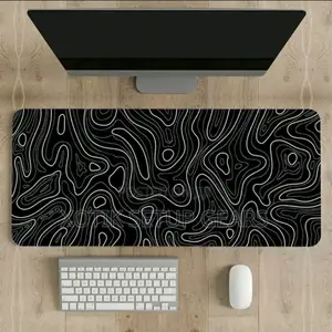 Black White Terrain Themed Mouse Pad - 80 X 30 X 0.2cm Desk Mat