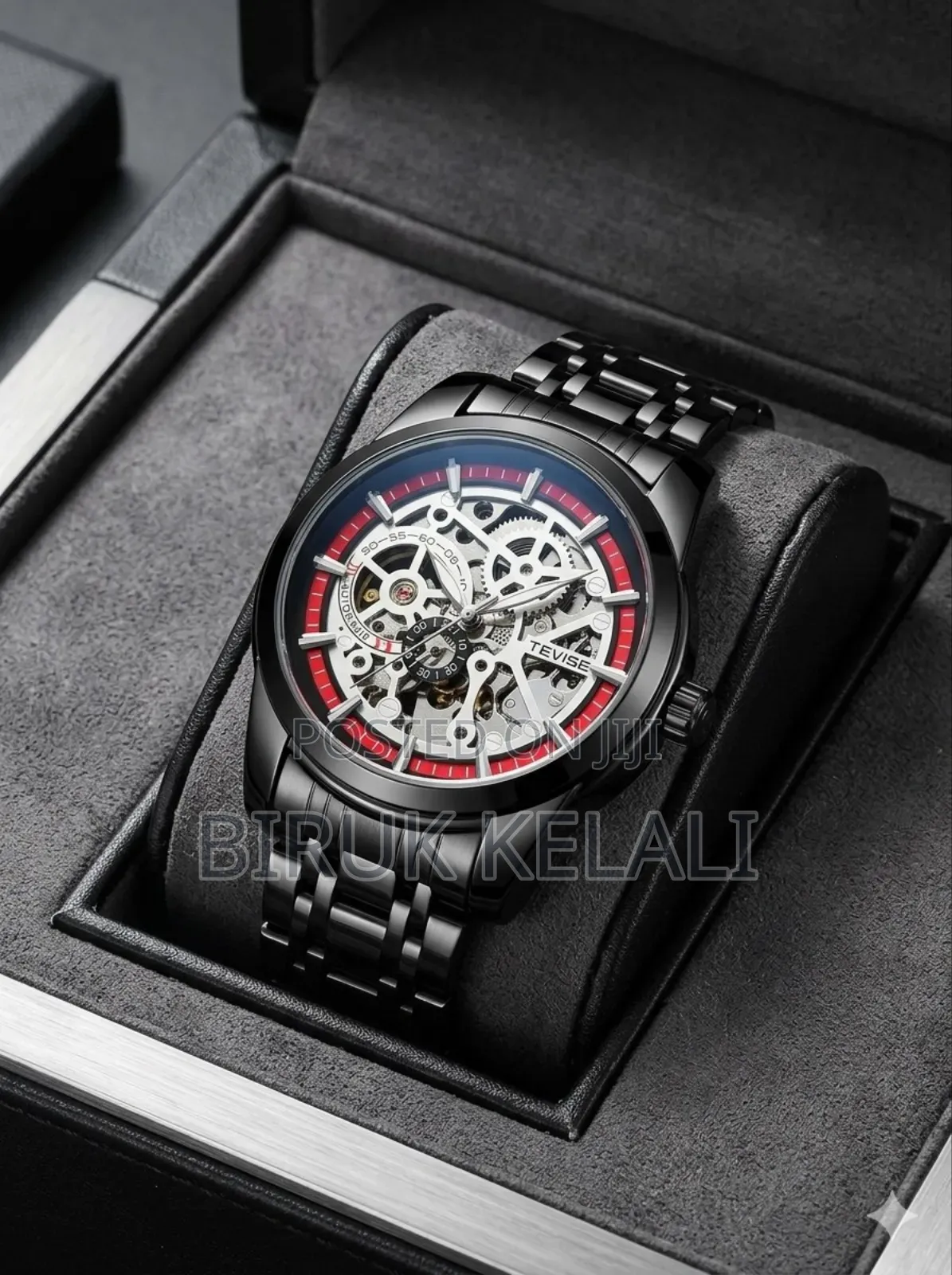 Tevise Skeleton Watches for Men With Automatic Mechanical Watch