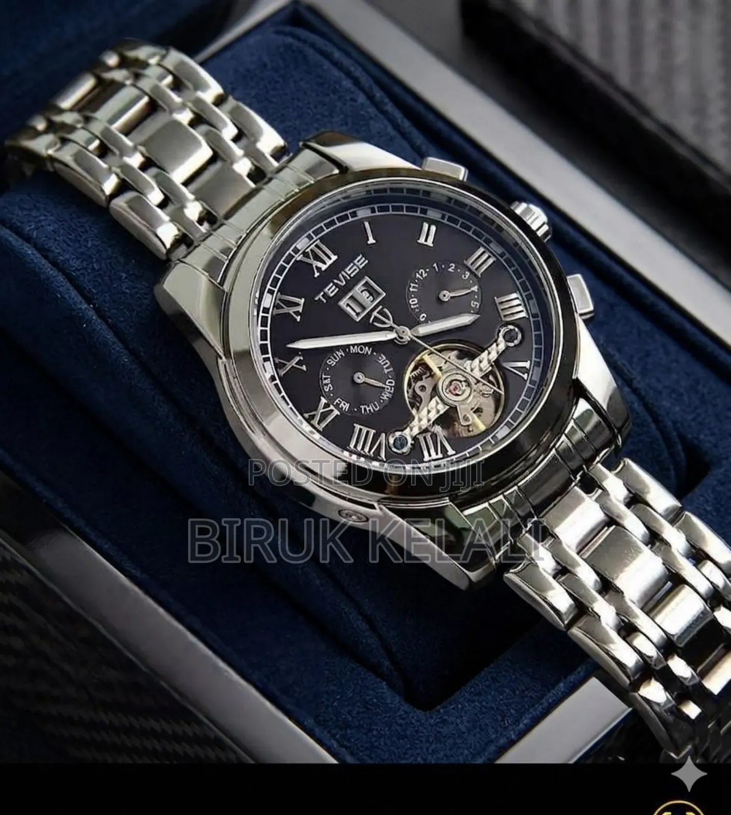 Overfly Tevise Automatic Skeleton Mechanical Dial Luxury Analog Watch
