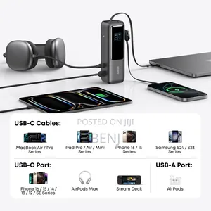 Anker Laptop Powerbank Mah 165w | Built-in Retractable Cables