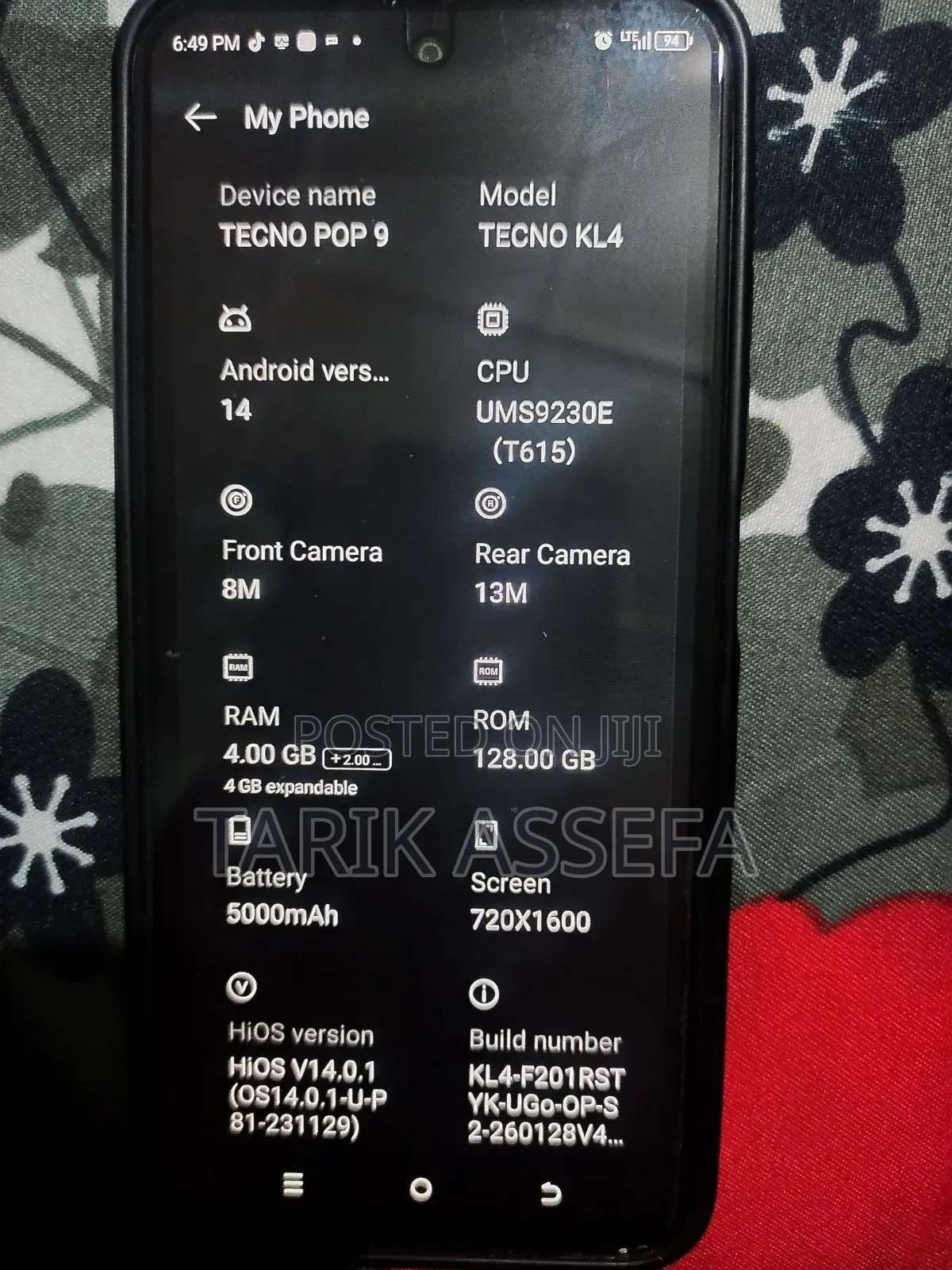 Tecno Pop 9 128 GB Black