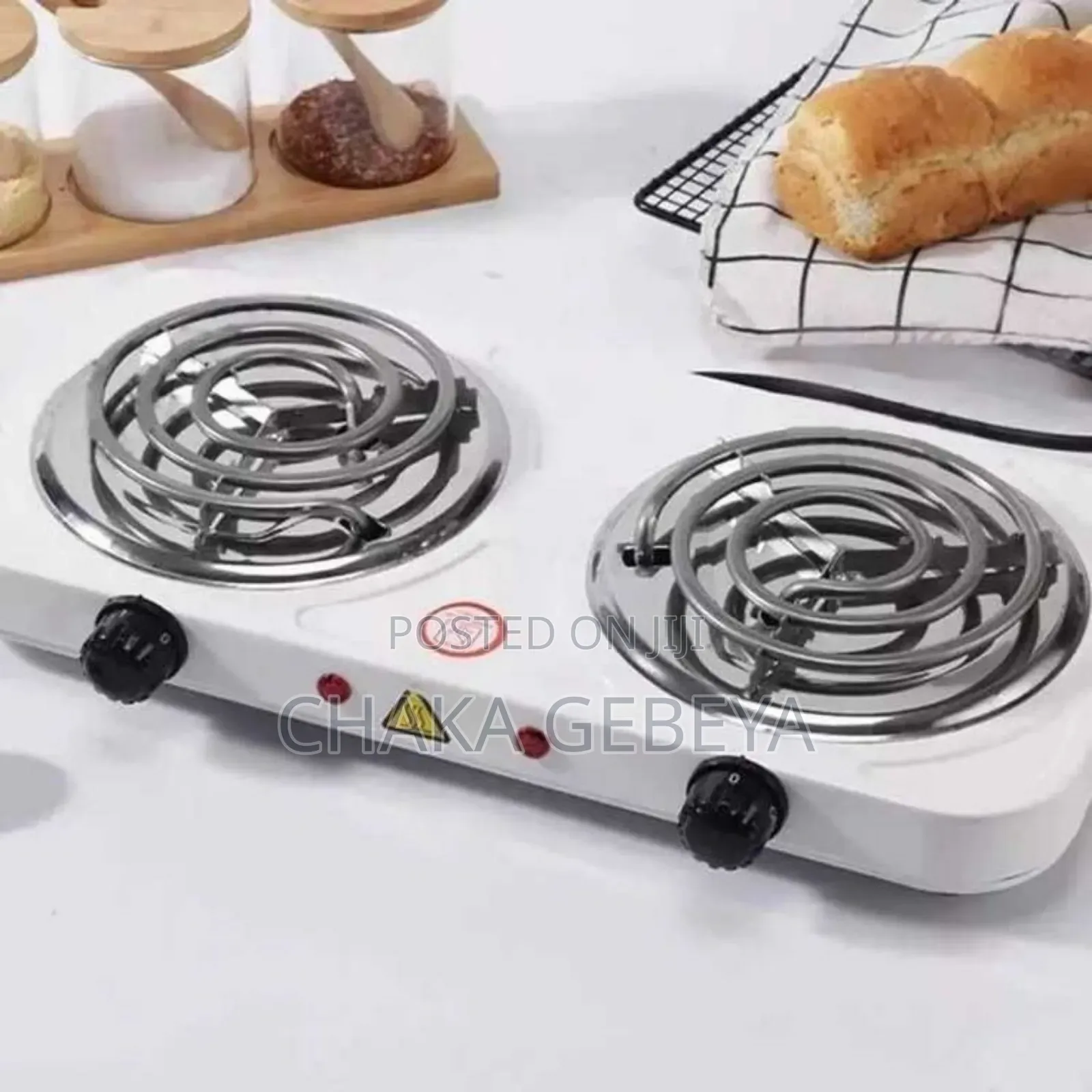 Electric 2‐Burner Stove – Supports Large Pots, Thermostat Control