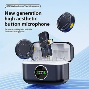 2-in-1 Wireless Lapel Microphone – Dual Mics, Noise Reduction,
