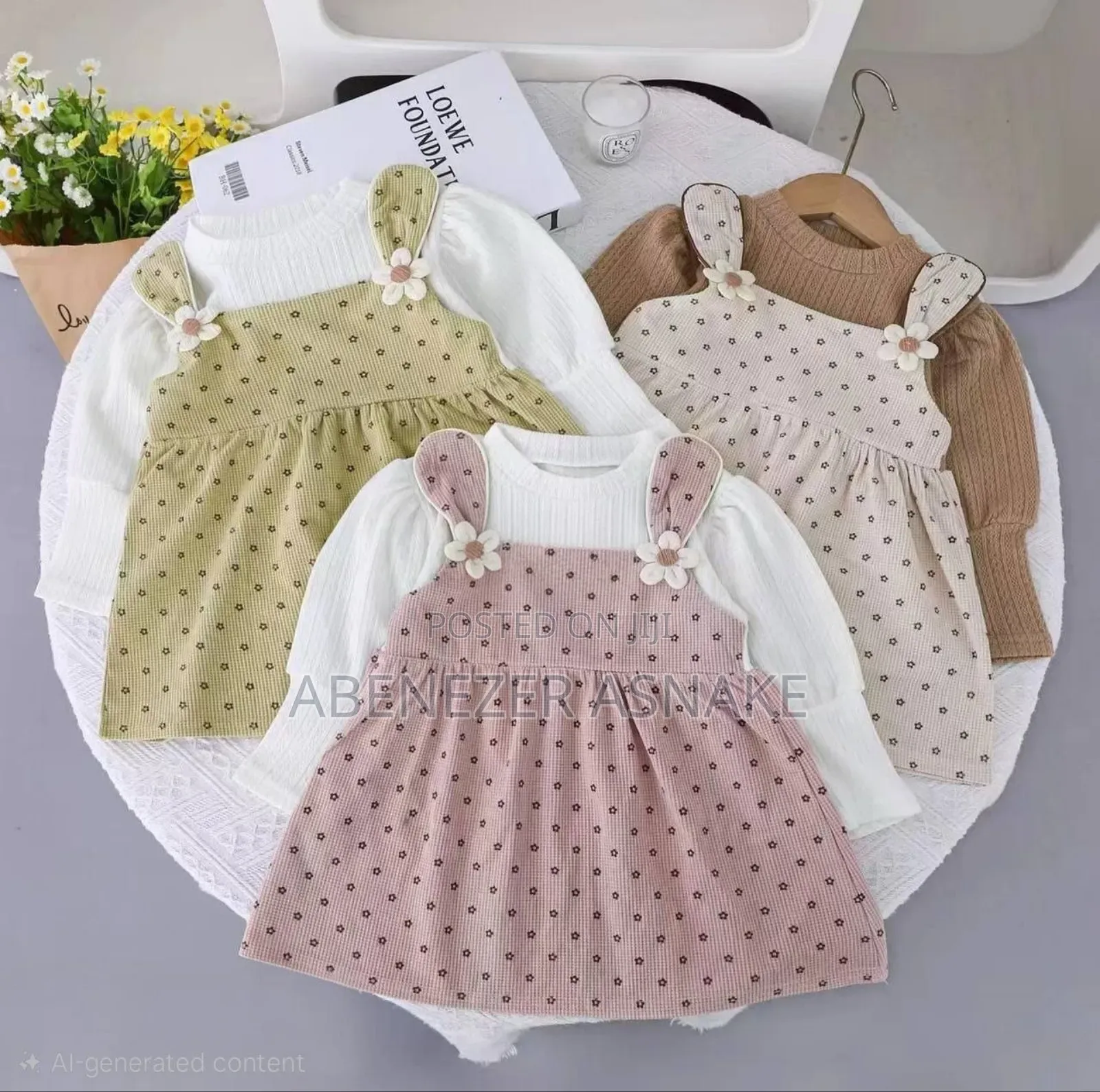 Toddler Girls Corduroy Floral Dress
