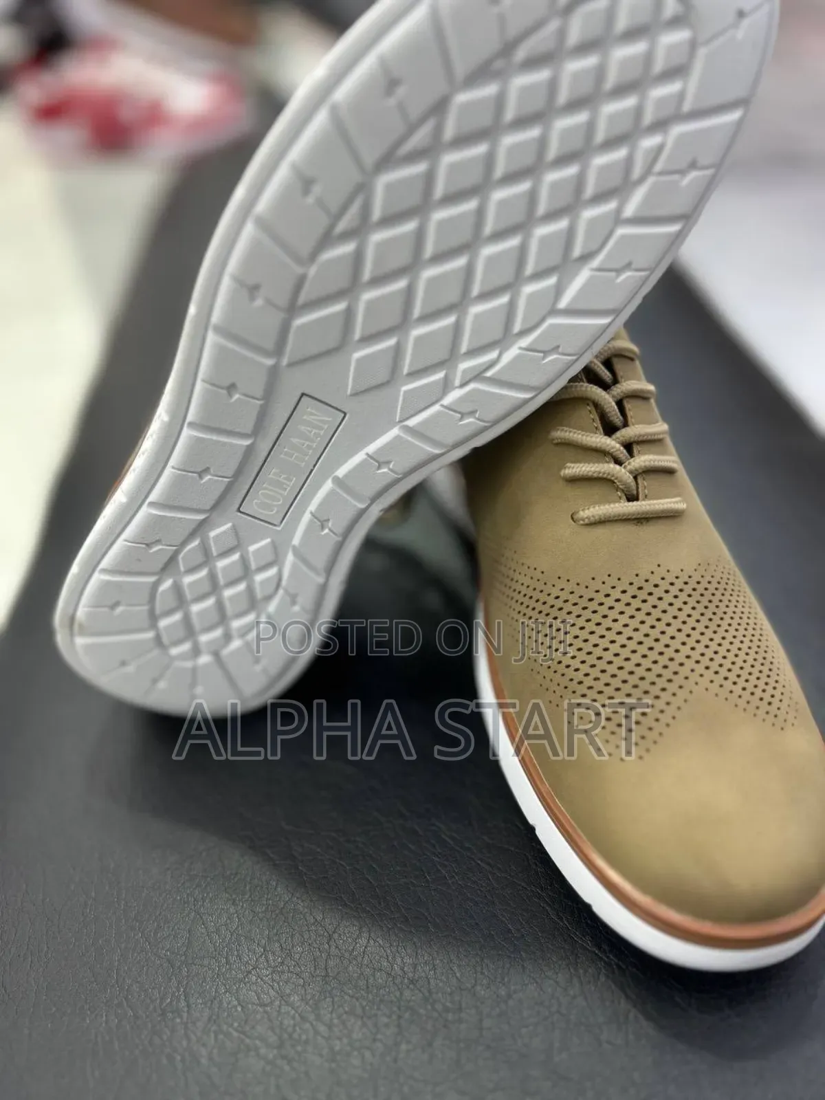 Cole Haan Flat Crame Lather Master Quality Smooth Flat Shoes For Man