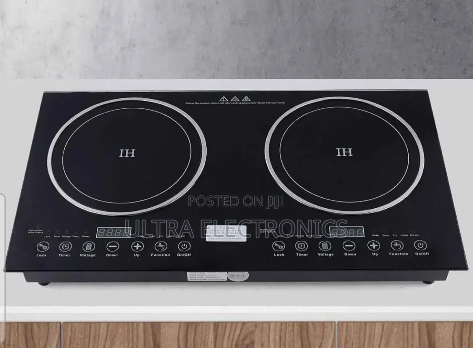Electric Induction Cooktop With a Dual-Burner Design.