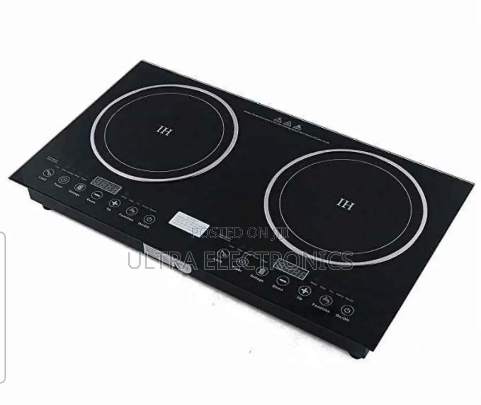 Electric Induction Cooktop With a Dual-Burner Design.