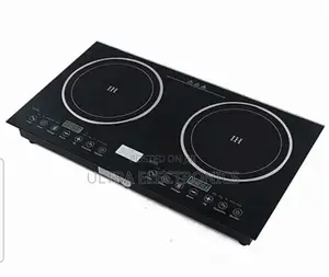 Electric Induction Cooktop With a Dual-Burner Design.