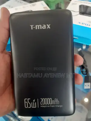 Pc ቻርጅ ማድረግ የሚችል ቲማክስ 65w T-Max Power Bank
