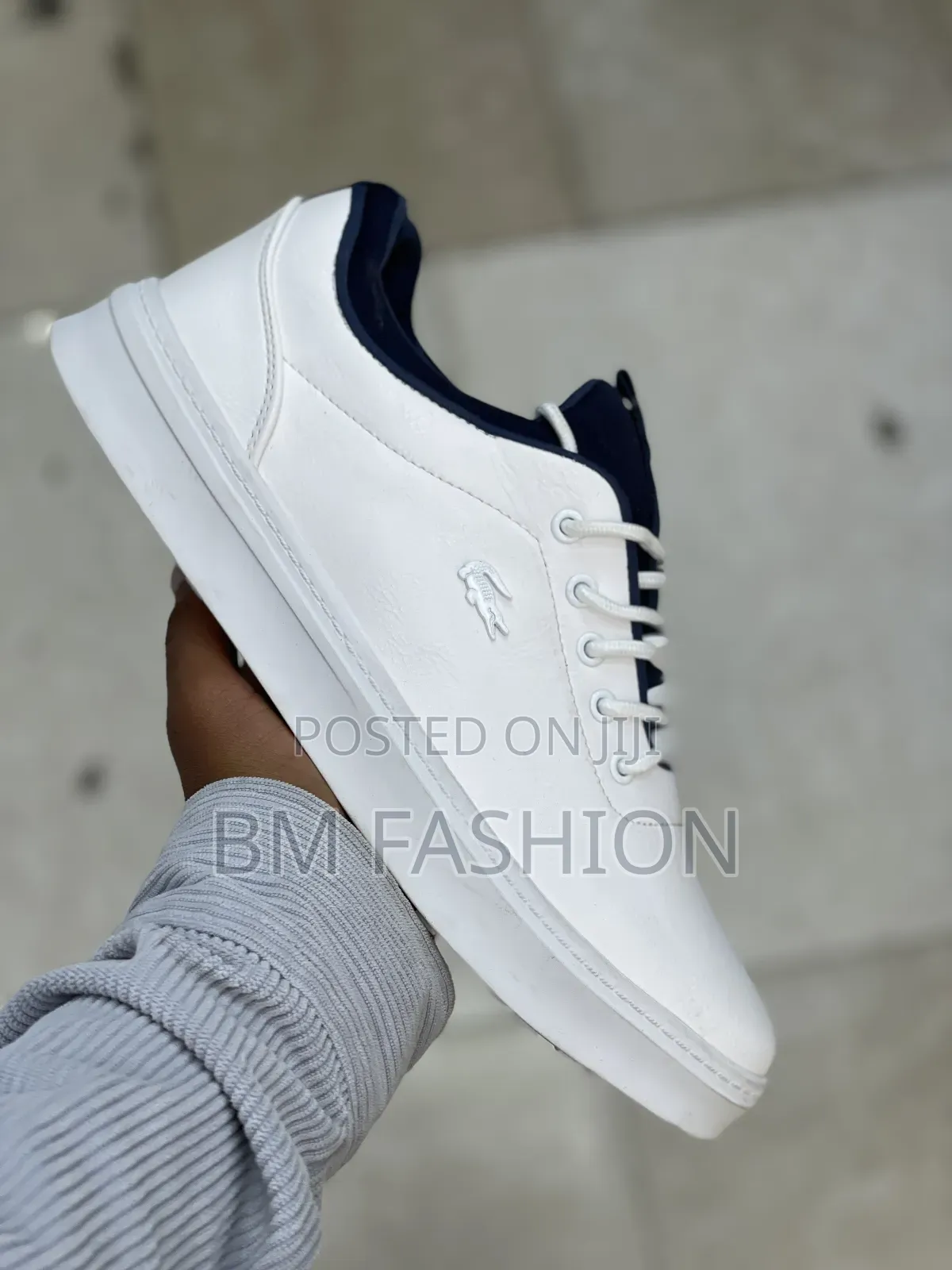 All White Lacoste Men's Flat Shoes