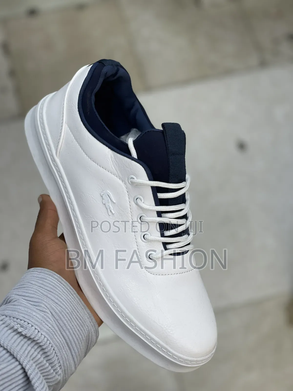 All White Lacoste Men's Flat Shoes