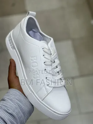 Sleek Optic White Boss Cupsole Sneakers