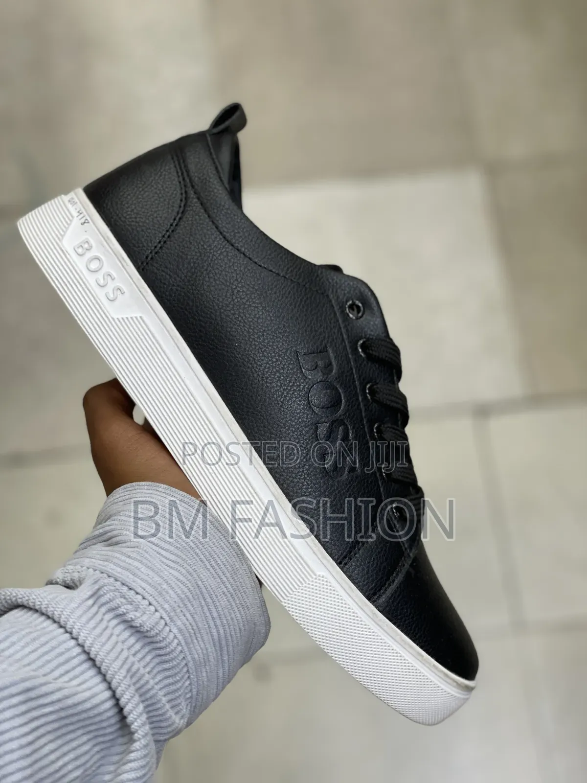 Sleek Optic White Boss Cupsole Sneakers