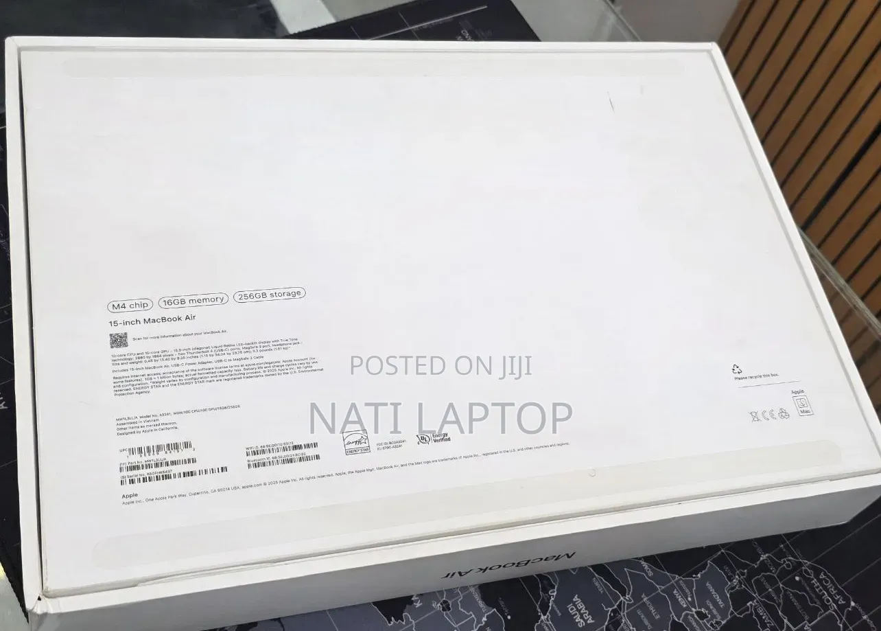 New Laptop Apple MacBook Air 2025 M4 13-inch 16GB Apple M4 SSD 256GB