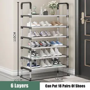 6-layer Portable Shoe Rack - Space Saving Organizer
