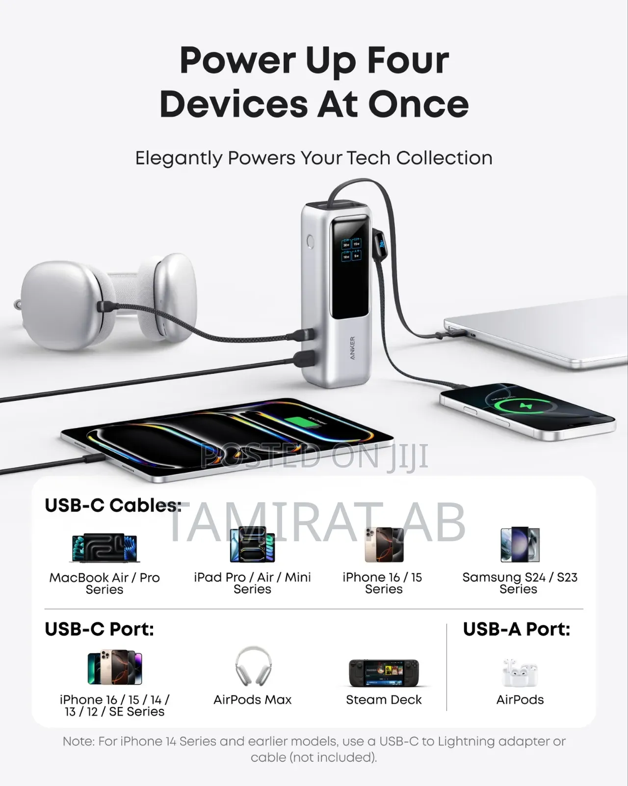 Anker Laptop Power Bank (, 165w, Built-in and Retractable Cables)