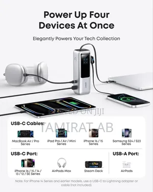 Anker Laptop Power Bank (, 165w, Built-in and Retractable Cables)
