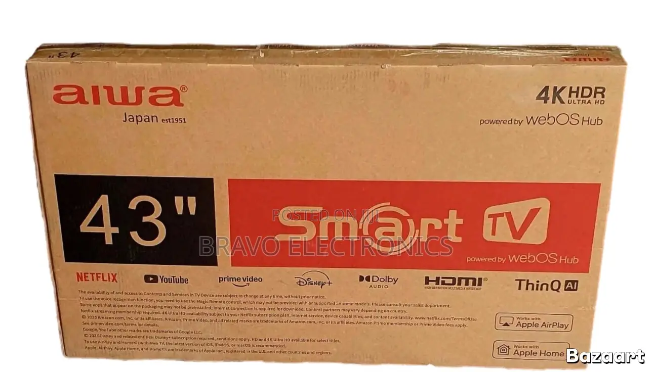 Aiwa 43” Ultra Hd Tv | Smart Tv Crystal Clear Display
