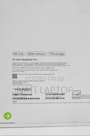 New Laptop Apple MacBook Pro 2025 M5 14-inch 16GB Apple M5 Pro SSD 1T