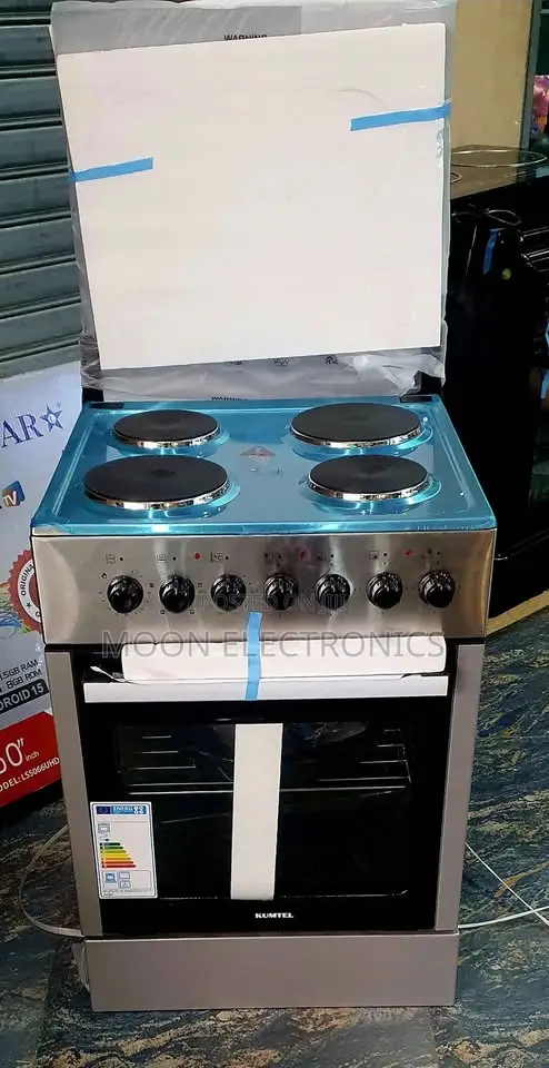 Kumtel 60x60 Electric Cooker – 4 Burners | Grill, Fan Timer