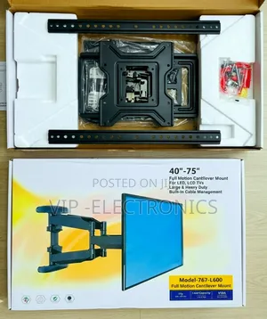 Pozzer Flexible Full Motion Wall Mount 40" To 75" Led/Lcd/Smart Tvs