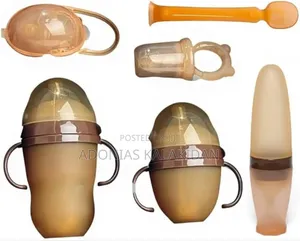 6 Pieces Bpa Free Silicone Baby Bottles Or Feeding Sets ( Algo)