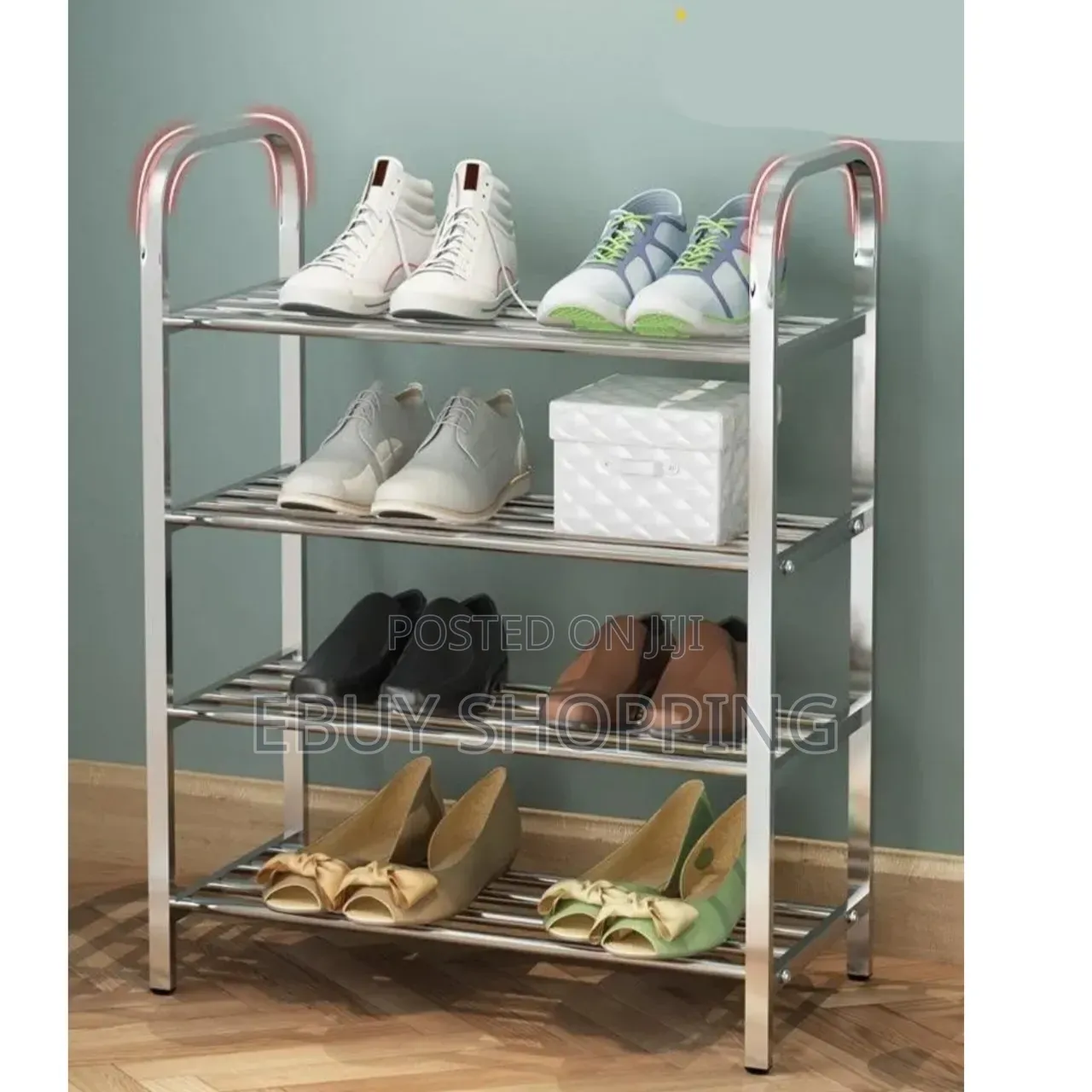 Sturdy 4-Layer Steel Shoe Organizer | Holds Shoes Accessories