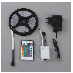 5m Led Strip Light Reel With 12v Adapter - Remote Control for Colors