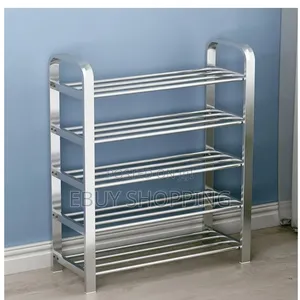 60cm Wide 4-Tier Stainless Steel Hallway Shoe Stand