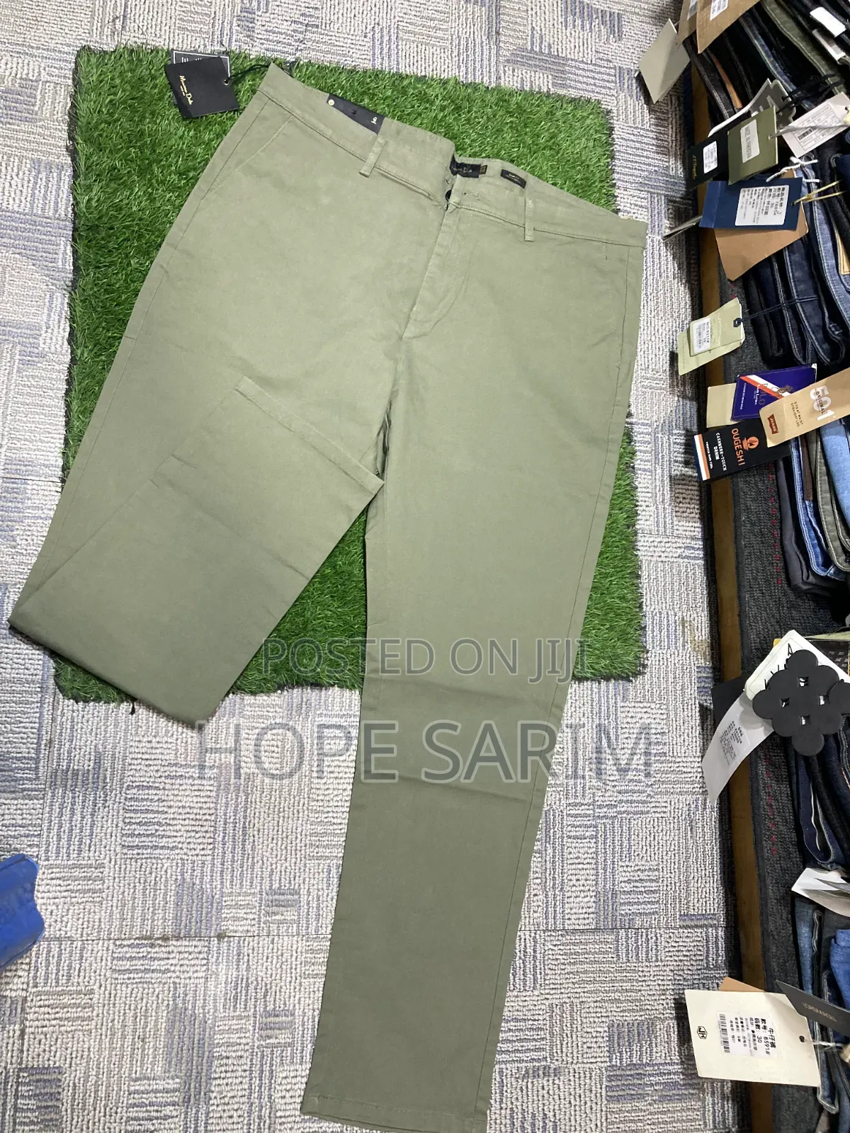 Massimo Dutti Men's Khaki Chino Pants